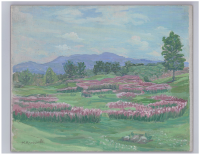 Painting of a field of flowers